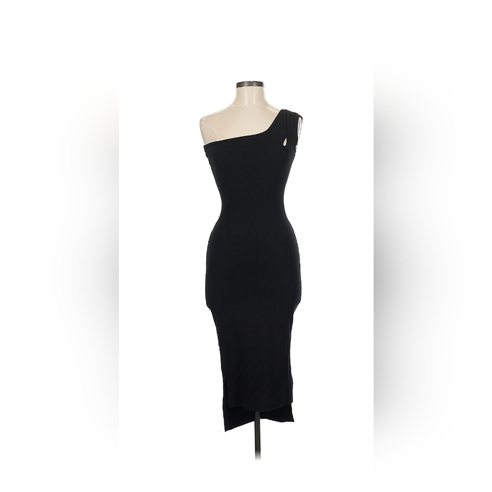 NWT Daya By Zendaya Elegant Black Powerstretch One-Shoulder Bodycon Midi Dress👗